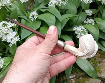 Pipa da fumo in ceramica vintage, EAGLE CLAWS, pipa da tabacco antica francese Jacob GAMBIER, pipa da collezione per fumatori 1920, pipa in argilla francese