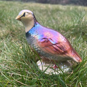 Vintage Porcelain Quail Figurine Mid Century, Antique Porcelain Bird Figurine Hand Painted, Porcelain Bird Collection, Bird Lover Gift, Bird