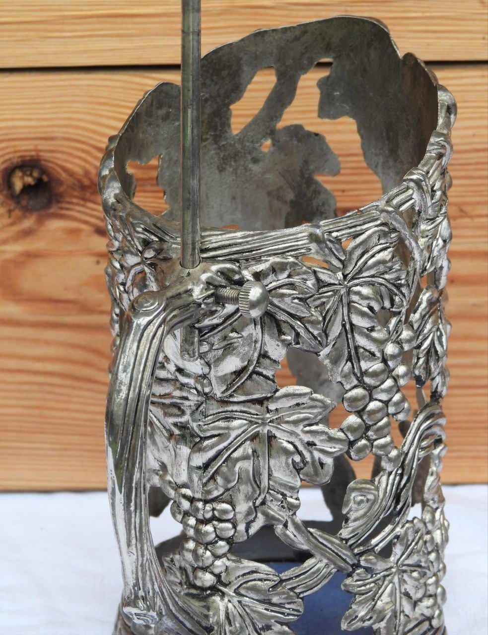Vintage Silver-plated Wine Bottle Holder – Grapevine & Grape Leaf