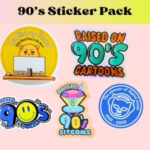 90s stickers pack for nostalgia millennials | Laptop, Kindle, hydroflask, waterproof holographic design