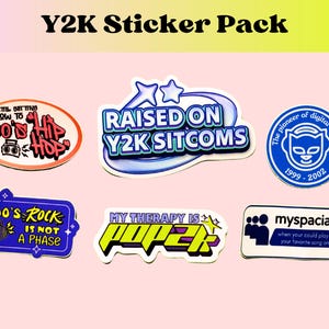 Y2k stickers pack: 2000s nostalgia, geriatric millennial | Laptop, Kindle, hydroflask, waterproof stickers
