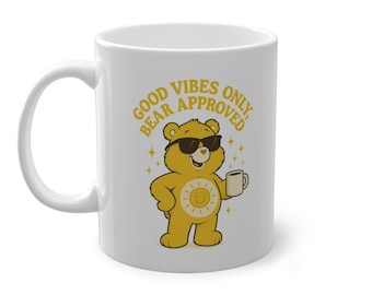 Funshine Bear Coffee Mug: Happy Care Bears Print, Uplifting Gift