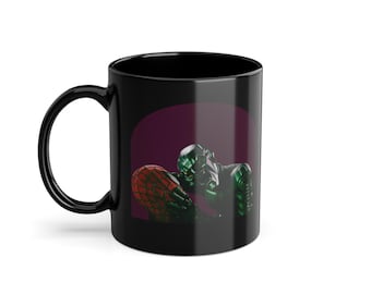 "Grüner Kobold ""Trotz allem"" Schwarze Kaffeetasse - Spider-Man Bösewicht."