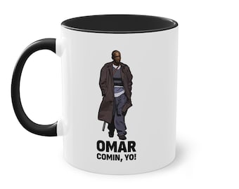 Omar Comin' Yo! - Iconic Street Legend Two-Tone Coffee Mug, 11oz