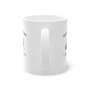 White ceramic mug with funny raccoon meme and caption Sorry About the Vibes, I Am Mentally Ill