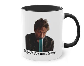 Coffee's For Amateurs - Professional Writer Humor Two-Tone Coffee Mug, 11oz