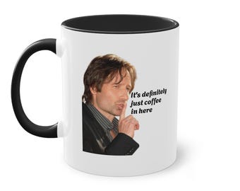 It's Definitely Just Coffee - Sarcastic Hank Moody Humor Two-Tone Coffee Mug, 11oz