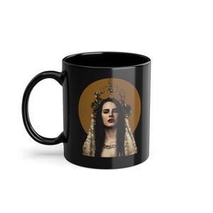 Lana Del Rey Inspired Coffee Mug with We All Get Addicted Quote for Music Lovers Black Coffee Cup, 11oz