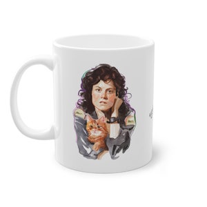 Tazza ALIEN Ellen Ripley con firma / Regalo per i fan dei film di fantascienza / Merce aliena unica / Regalo perfetto per gli appassionati di alieni / 11 once