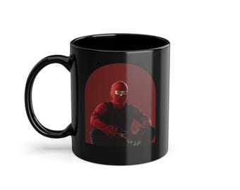 Taza con frase de Spider-Man con palitos de arándano - Humor cinematográfico de Sam Raimi - Taza de café negra de 325 ml
