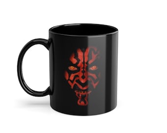 Darth Maul Star Wars Mug - Iconic Sith Lord Design - Perfect Star Wars Gift for Fans  Black Ceramic Coffee Cup, 11oz