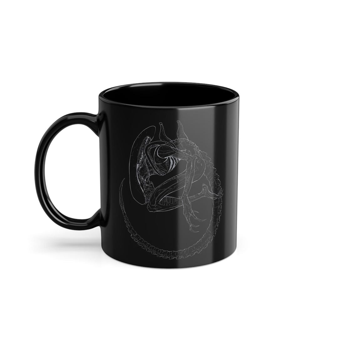 Alien Sketch Mug Sci-fi Fan Art, Alien Movie Inspired Mug, Black ...