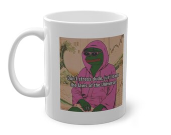Chill Frog Meme Coffee Mug - Zen Gift, 11oz
