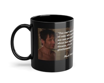 Hank Moody Wisdom - Gentlemanly Advice Black Ceramic Coffee Cup, 11oz