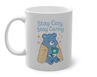 Bedtime Bear Coffee Mug: Soft Care Bears Print - 11oz Ceramic