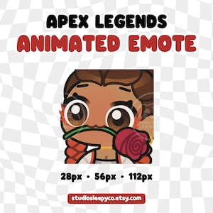 Cute Loba Twitch Emote - Holding Flower Loba Emote, Apex Legends Discord Emote, Streaming, Emoji, Kawaii, Adorable, Rose, Love, Gift, Cool