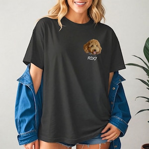 Custom Pet Shirt Pet Photo Tee With Name Personalized Dog T-Shirt Using Picture Gift Custom Cat Shirt Gift Dog Short Sleeve Tee For Humans