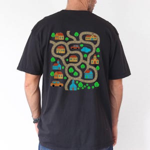 T-shirt Play Cars on Dad's Back, T-shirt racebaan racebaan, grappig vaderdagcadeau, interactief speelshirt peuter, graphic T-shirt Dad Joke