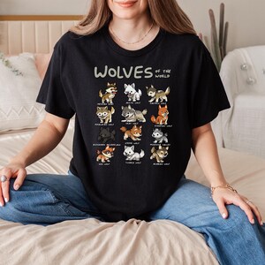 T-shirt Chibi Wolf Cute Wolves Lover, Schattig T-shirt Wolf Pack Animal voor heren en dames
