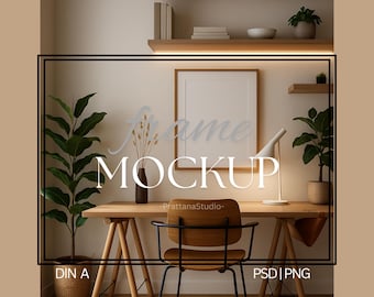 Scandinavian White Wall Art Mockup, PSD Frame Mockup, Modern Minimalist Poster Display