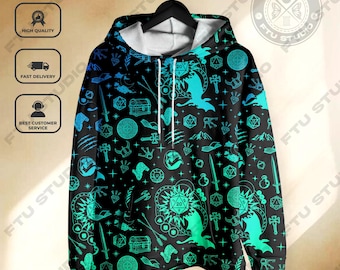 Dungeon Dragon Hoodie Shirt Class Shirt Role Playing Gifts
