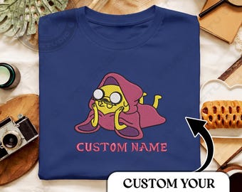 Jake Embroidered T-shirt Custom Name Cartoon Dog Gaming Streetwear Baseball Cap