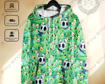 Grub & Hollow Knight Hoodie Sweatshirt - Hornet Character Dark Fantasy Indie Game Cozy Gamer Streetwear