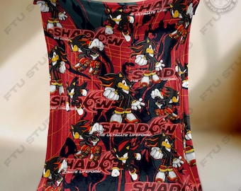 Shadow Fleece Blanket - Hedgehog Gaming Room Decor - Inspired Throw - Cozy Video Game Gift