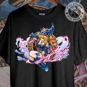 Camiseta de chica maga oscura, camiseta de cartas, divertido juego, videojuego, anime, regalo
