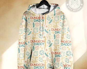 Dungeons Daddy Funny Hoodie Shirts DD Dice Set Shirt Board Game Button Up Hoodie Gifts