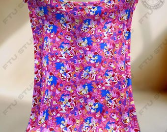 Blue Hedgehog & Amy Rose deken filmshirt - Fantasy throw game fancadeau in graffitistijl