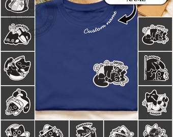 Black Cat DnD Embroidered T-shirt Dungeon Classes Gaming Streetwear Baseball Cap