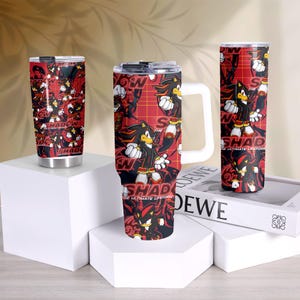 Gobelet hérisson Shadow : cadeau amusant pour les joueurs, tasse de voyage en acier inoxydable