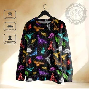 Dinosaur Neon Sweatshirt Dungeon Master Game Party Board Games Sweatshirt Gifts