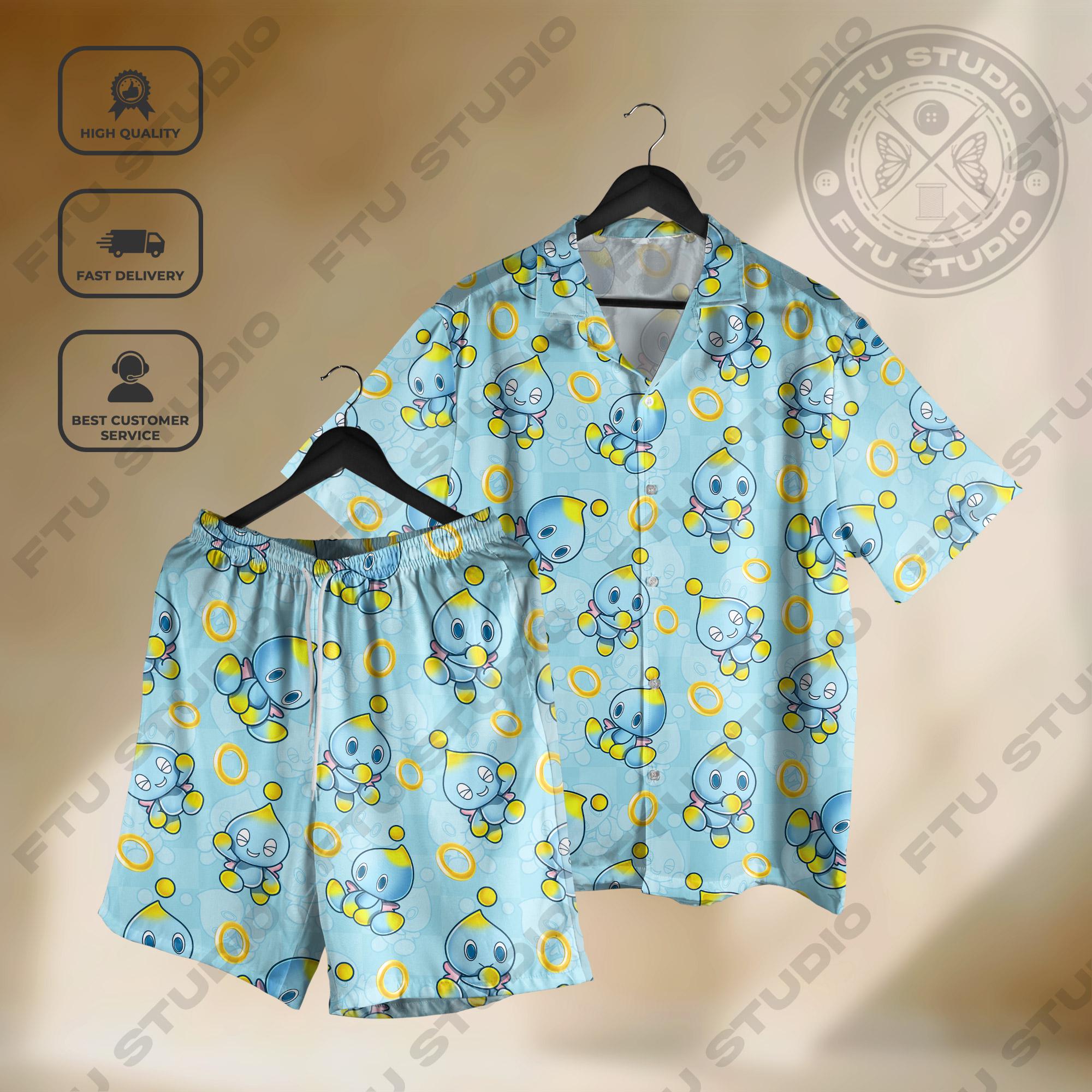 Discover Chaos Hedgehog Hawaiian Shirt and Shorts, Adventure Fantasy Game Video Game Gifts