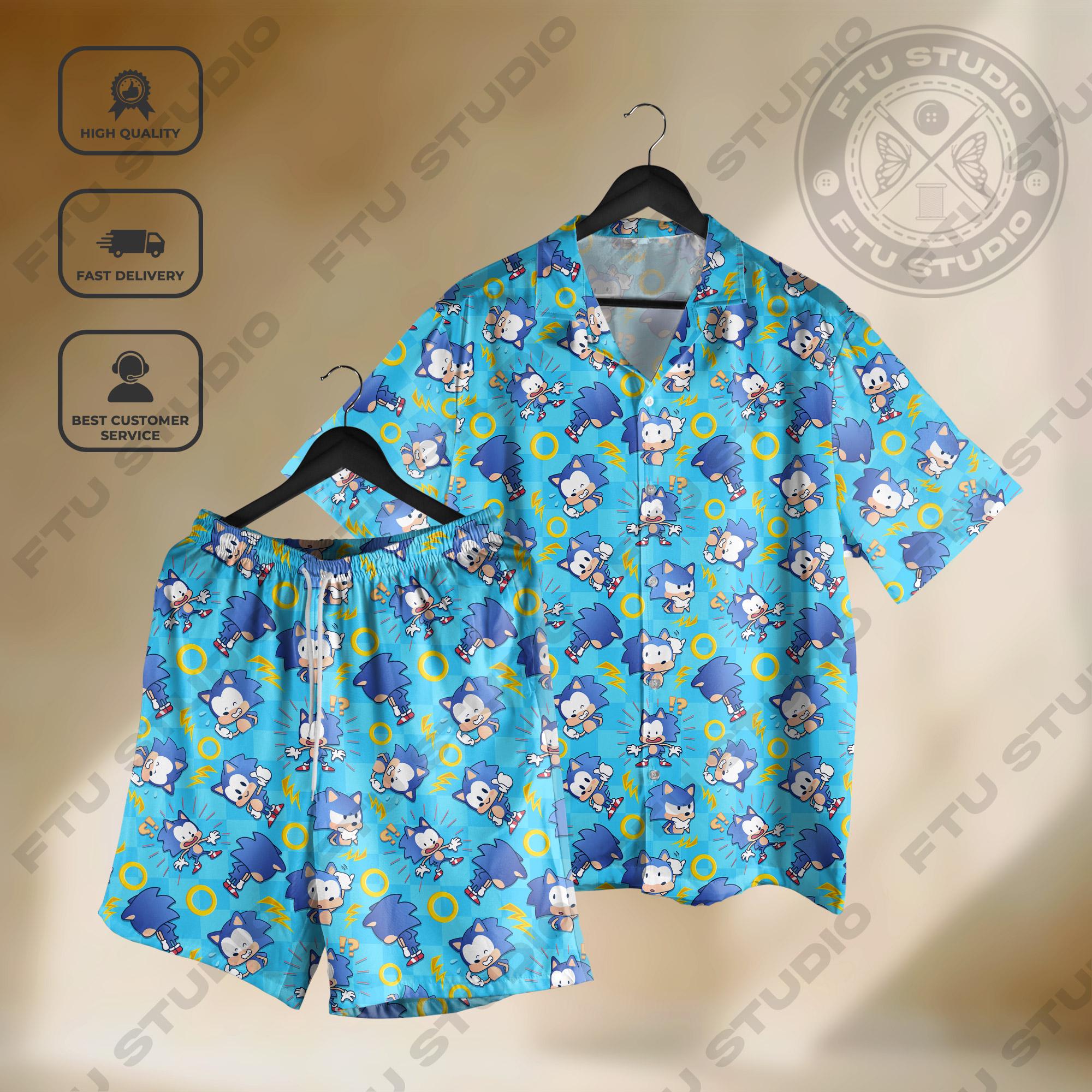 Discover Hedgehog Japanese Hawaiian Shirt and Shorts, Collection Fantasy Video Game Gifts