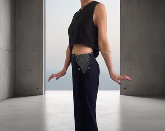 Fermoir hanches imprimées en 3D  - motif opaque - pour pantalon customisable Auberlitys