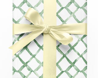 Green Watercolor Wrapping Paper, Luxury Gift Wrap,  Wedding Birthday Wrap, Vintage Baby Shower Wrap, Sophisticated Gift Wrap