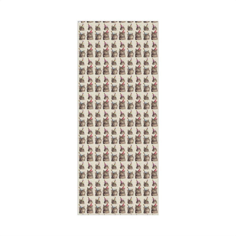 Cat Birthday Wrapping Paper, The Perfect Gift Wrap for Cat Lovers, Cute Funny Animal Wrapping Sheet image 8