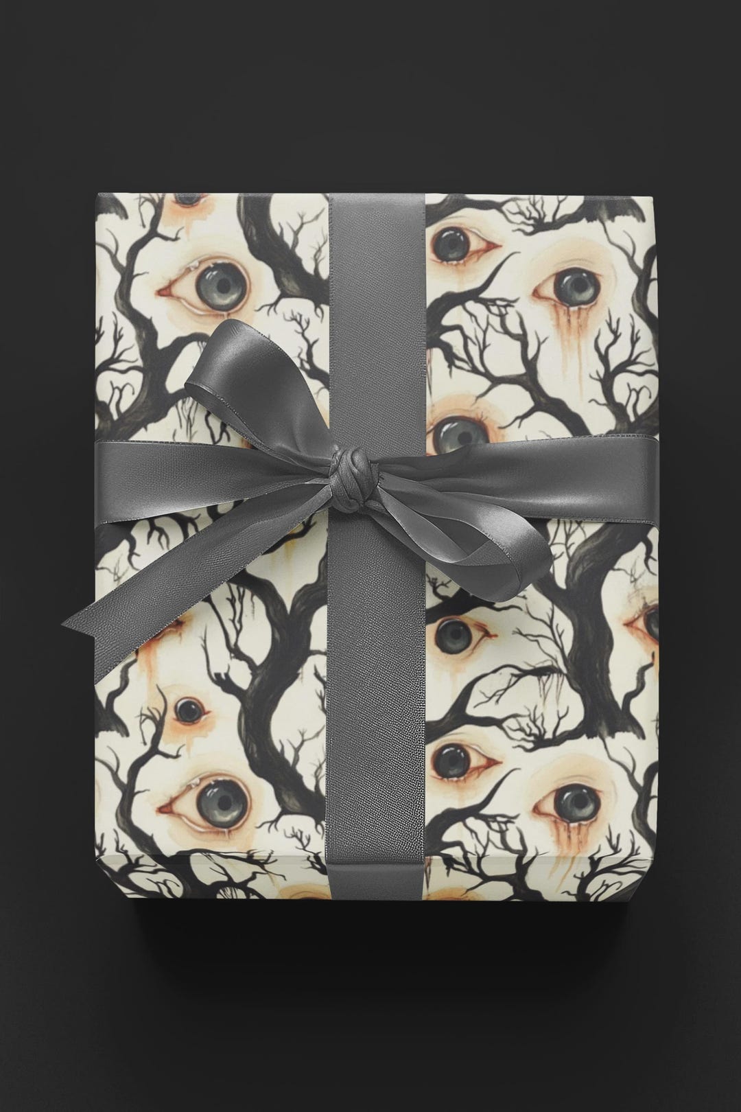 Gothic Horror Wrapping Paper, Dark Moody Scary Design for Halloween