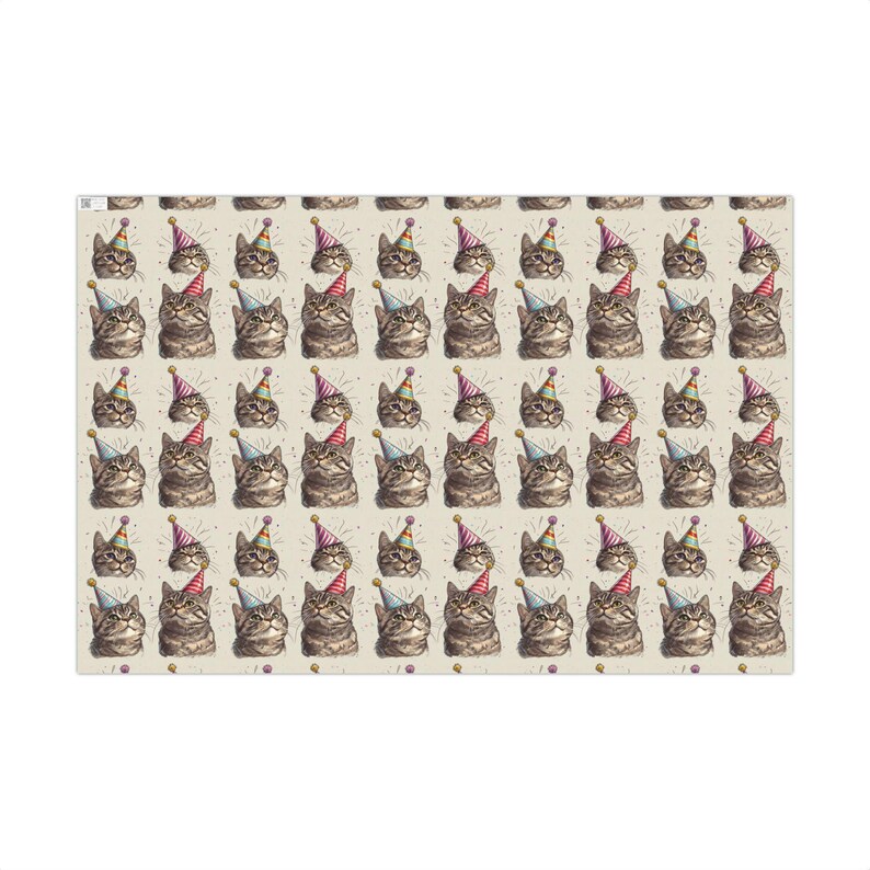 Cat Birthday Wrapping Paper, The Perfect Gift Wrap for Cat Lovers, Cute Funny Animal Wrapping Sheet image 9