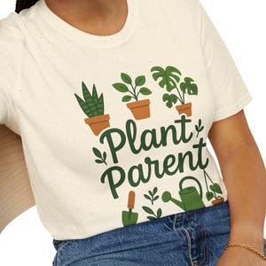 Plant Parent Unisex Softstyle T-Shirt, Gardening Shirt, Plant Lover Gift, Eco-Friendly Apparel, Mother&#39;s Day Gift