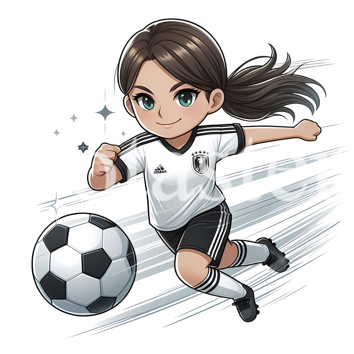Girl Soccer Player Clipart, Sports Illustration (commercial Use) - Etsy