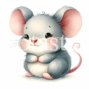 5 schattige muis clipart muis aquarel clipart schattige aquarel aquarel muis baby muis cadeau voor kinderen instant download commercieel gebruik