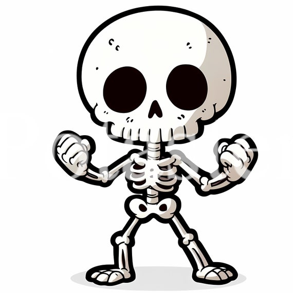 5 Little Skeleton Clipart cute Skeleton clipart cute halloween clipart cartoon Digital High Resolution Paper craft junk commercial use