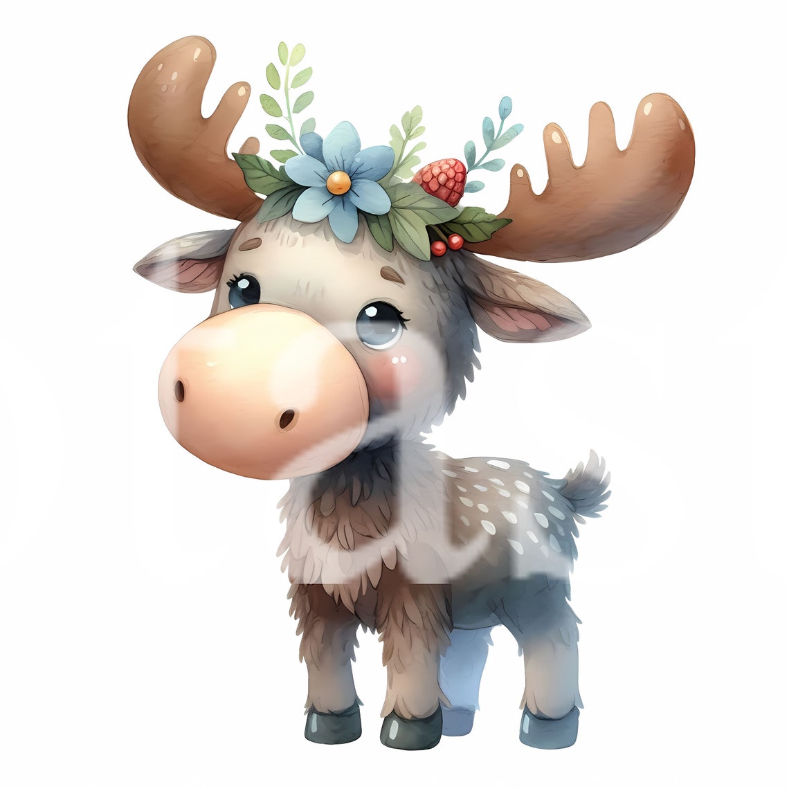 Moose Watercolor Clipart Set, Nursery Art (digital Download) - Etsy