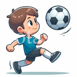 9 Ragazzo Giocatore di Calcio Clipart Ragazzo Giocatore di Football Clipart illustrazione di calcio ragazzo sportivo ragazzo maglietta blu uso commerciale download immediato
