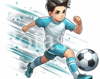 Boy Soccer Player Clipart, Sports Illustration (Commercial Use)