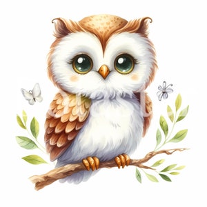 14 niedliche Eule Clipart Eule Aquarell Clipart niedlichen Aquarell Aquarell Eule Baby Eule Geschenk für Kinder sofortiger Download kommerzielle Nutzung