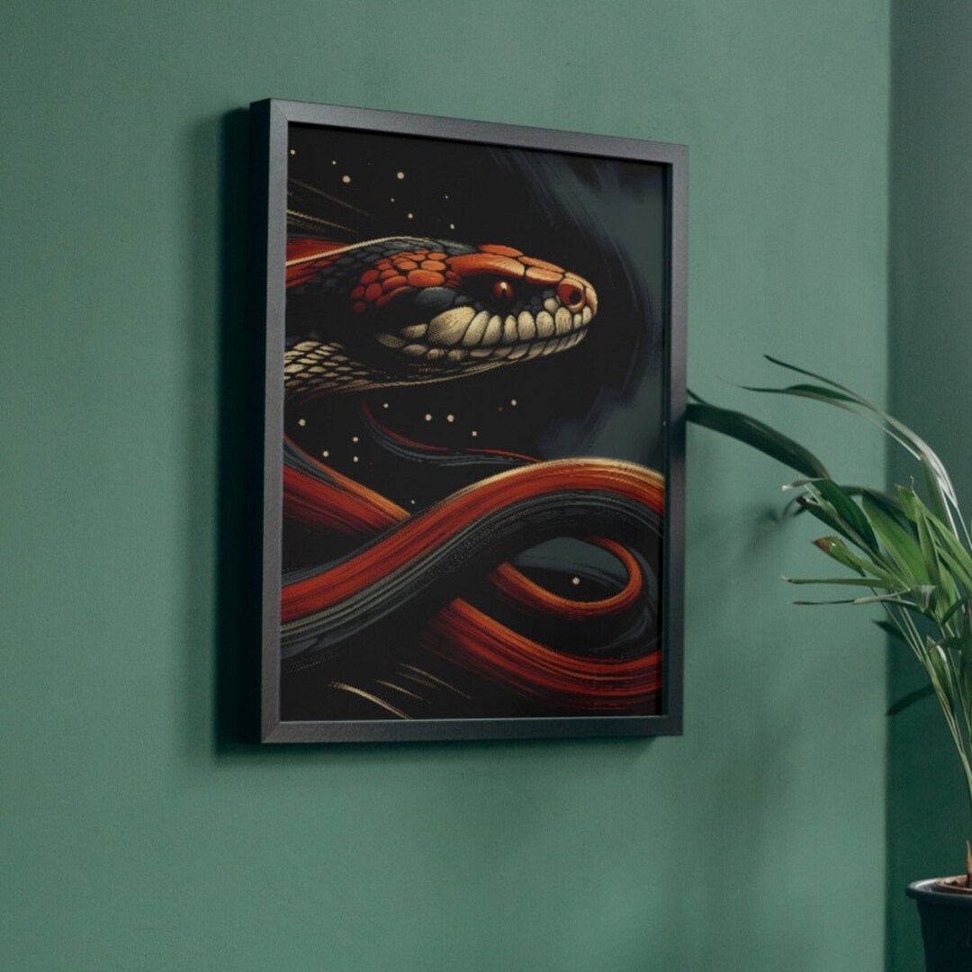 Snake Art Print Painting Snakes Poster Paintings Snake Present Gifts ...